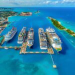 Cruise ships from above