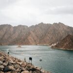 Hatta Dam lake surrounded by the Hajar Mountains