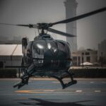 Helicopter on a helipad