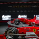 Red race car on display