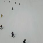 Ski lift over snow
