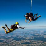 Skydivers in free fall