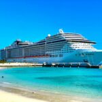White cruise ship at sea