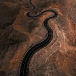 Winding mountain road in the desert near Al Ain